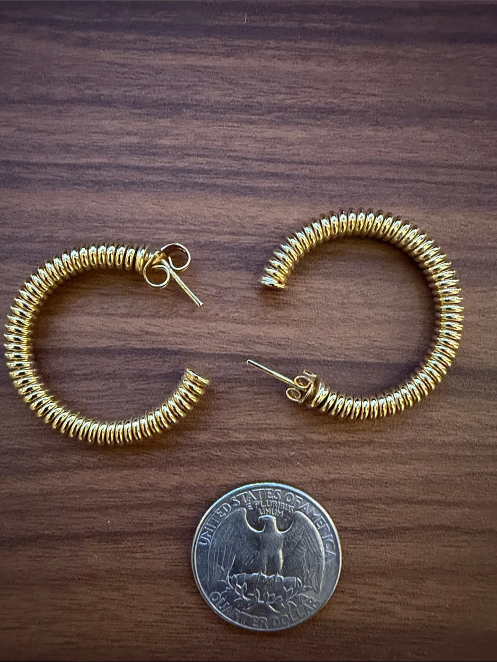 Gold Textured Hoop Earrings - Women Jewelry- never worn